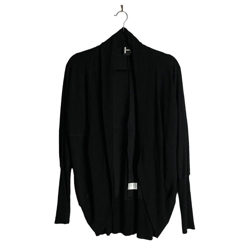 H by Bordeau Women's Black Open Front Cardigan Sz XS